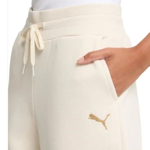 Women's Puma Plus Size Fleece Straight Wide Leg Fleece Pants - Tan - XXL - NWT - Picture 2 of 4